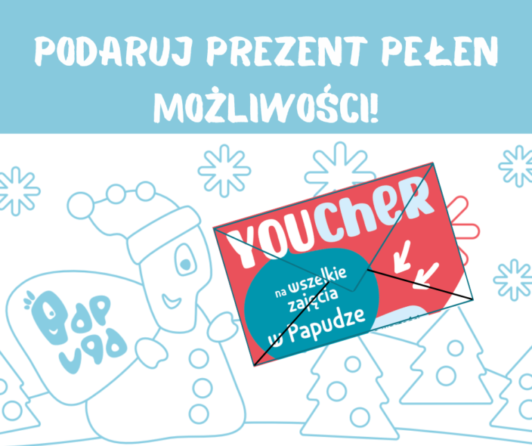 grafika przedstawiająca Mikołaja z voucherem w ręku