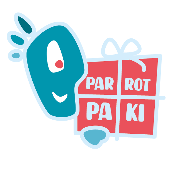 papuga niesie paczkę